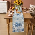 thumbnail image 2 of Blue Octopus Coastal Table Runner 90 Inches, Beach Starfish Nautical Coral Vintage Bed Runner Dresser Scarves Tabletop for Indoor Outdoor Parties/Ceremony/Banquet, 13" x 90", 2 of 9