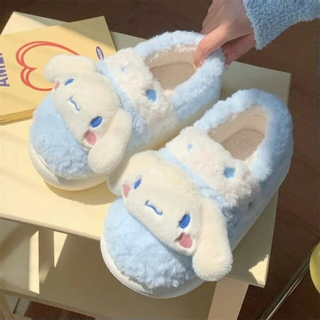 

Sanrio Hello Kitty Cinnamoroll Kuromi Slipper For Women Girls Melody Winter Warm Slipper Platform Anti-slip House Slipper Gift