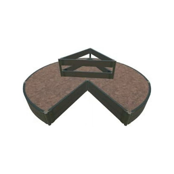 WEATHERED 2" circle keyhole raised garden kit - 2 Level