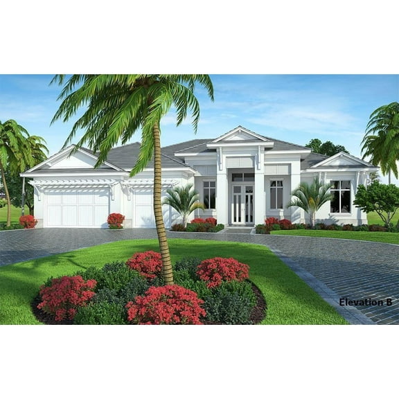 009-37651: Beach & coastal CMU 4 Bed, 6 Bath Luxury Home Plan, 3765 Sq Ft: Full Blueprints with License to Build by Home Plan Marketplace - Lesuto