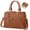 Brown, variant on Purses and Handbags for Women Shoulder Tote Bags Work Satchel for 11" iPad PU Leather Top-Handle Handbag Purses for Office Daily,Black