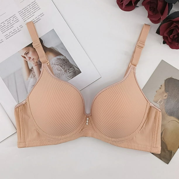Multi Pack of Bras for Women Full Coverage Everyday Bra Casual Adjustable  Straps Summer Underwear Comfort Wirefree Bra Beige at  Women's  Clothing store