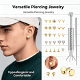 thumbnail image 4 of DESIGNICE 16G 18G Flat Back Stud Earrings for Women-Hypoallergenic Surgical Steel Internal Thread Stud Piercing Jewelry for Tragus Helix Cartilage Conch Nose 6Mm 8Mm 10Mm Lip Labret Medusa Piercing, 4 of 7
