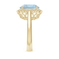 thumbnail image 3 of ANGARA Natural 3.4 ct Aquamarine Scalloped Halo Ring in 14K Yellow Gold for Women (Size-11mm) | March Birthstone, Birthday, Anniversary, Jewelry Gift for Women | Natural Aquamarine Ring, 3 of 8
