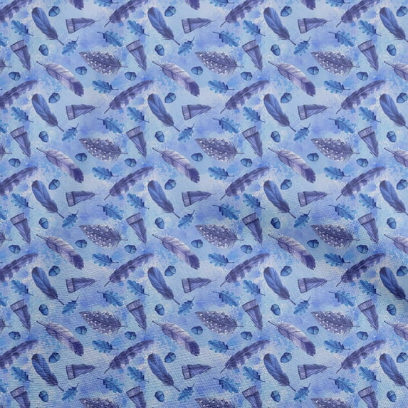 oneOone Cotton Flex Medium Blue Fabric Autumn Quilting Supplies Print Sewing Fabric By The Yard 40 Inch Wide