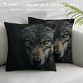 thumbnail image 3 of Orinice Wolf Flowers Dark Mood Graphic Decorative Throw Pillow Cover for Home Couch 22x22in, 3 of 5