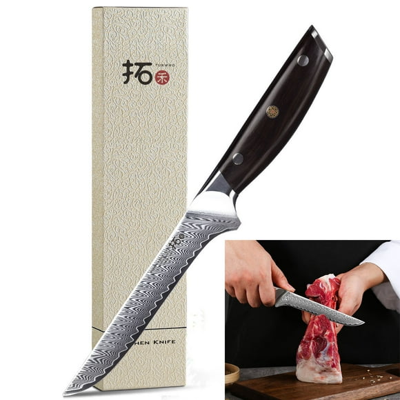 TURWHO 6.5in Boning Knife Japanese VG10 Damascus Steel Filleting Deboning Knife