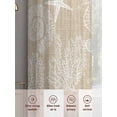 thumbnail image 5 of Brown Beige Coastal Sheer Curtains 54 Inch Length 2 Panels Set, Nautical Coral Starfish Shell Seahorse Ocean Voile Window Treatment Rod Pocket Short Kitchen Curtains Drapes for Bedroom 52"x54"x2, 5 of 7
