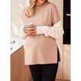 thumbnail image 6 of Weardear 3 Pack Maternity Shirts Womens Long Sleeve Split Side Tunic Tops Drop Shoulder T Shirt Casual Pregnancy Clothes, 6 of 6
