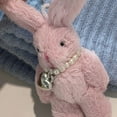 thumbnail image 6 of AOOOWER Cute Mini Fluffy Fur Rabbit Couple Keychain Women Girls Bunny Keychain On Bag Car Trinkets Jewelry Wedding Party Gift, 6 of 9