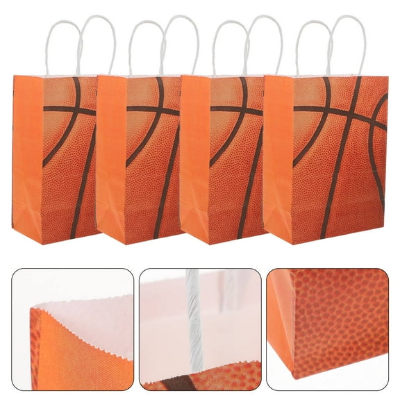 TAILTOSS Basketball Themed Party Favor Bags 24Pcs Orange for Various Occasions 8.25X5.89X1.97In