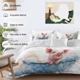 thumbnail image 3 of 3 Piece Watercolor Pig Duvet Cover Set Queen Size,Microfiber Comforter/Quilt Cover with Corner Ties and 2 Pillowcases,Pig in Bathtub Modern Art Blue Splashing All Season Bedding with Zipper Closure, 3 of 8