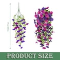 thumbnail image 2 of Faux Flowers Artificial Hanging Flower Outdoor Artificial Petunias for Outdoors UV Resistant Silk Flowers for Outside for Summer Kitchen Porch Patio Balcony Backyard Decor (1Pc,Green), 2 of 5