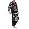 thumbnail image 2 of Yiaed Magician Hat Skull Print Men’s Pajamas Set - Long Sleeve Button Down Sleep Shirt and Pajama Bottoms Sleepwear Set Mens Pjs Sets Men's Pajama Bottoms-Medium, 2 of 7