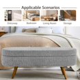 thumbnail image 6 of EHANCIS 43.5" Storage Ottoman Bench, Linen Upholstered End of Bed Bench, Entryway Seating for Bedroom Living Room Window, Holds 300 lbs, Grey, 6 of 6