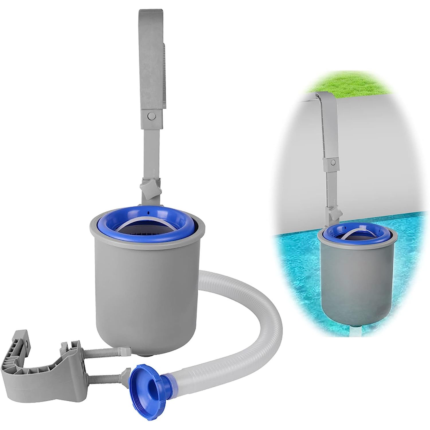 HElectQRIN Wall Mount Surface Debris Skimmer,Above Ground Swimming Pool Debris Skimmer,Automatic