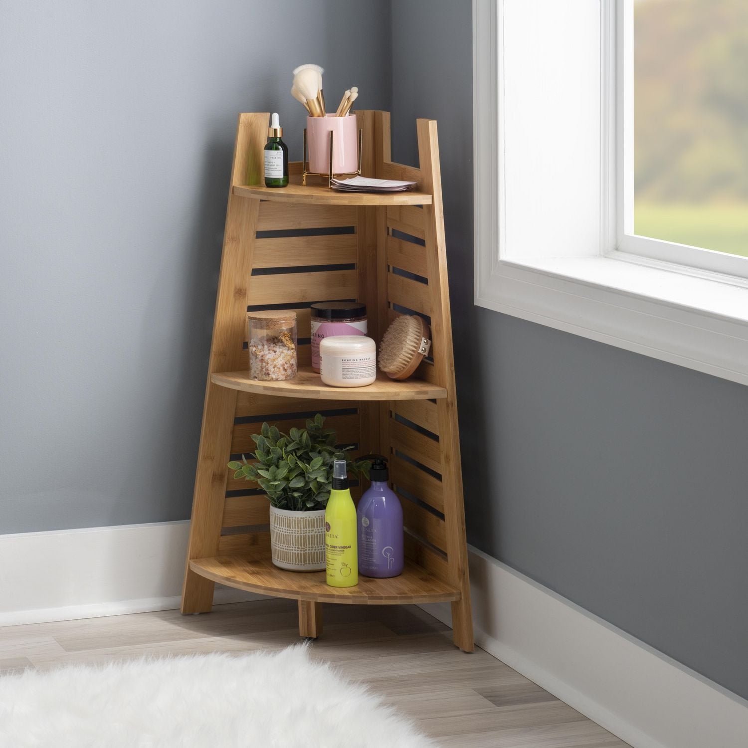 Boyd Bamboo Corner Shelf