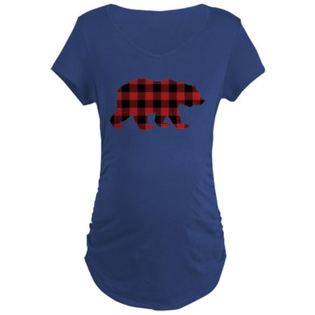 

CafePress - Buffalo Plaid Bear Maternity Dark T Shirt - Maternity Dark T-Shirt