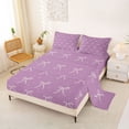 thumbnail image 2 of Erosebridal Cute Bowknots Queen Sheet Sets,Kawaii Bowtie Girls Bed Set For Teens,Pink Purple 4pcs, 2 of 6