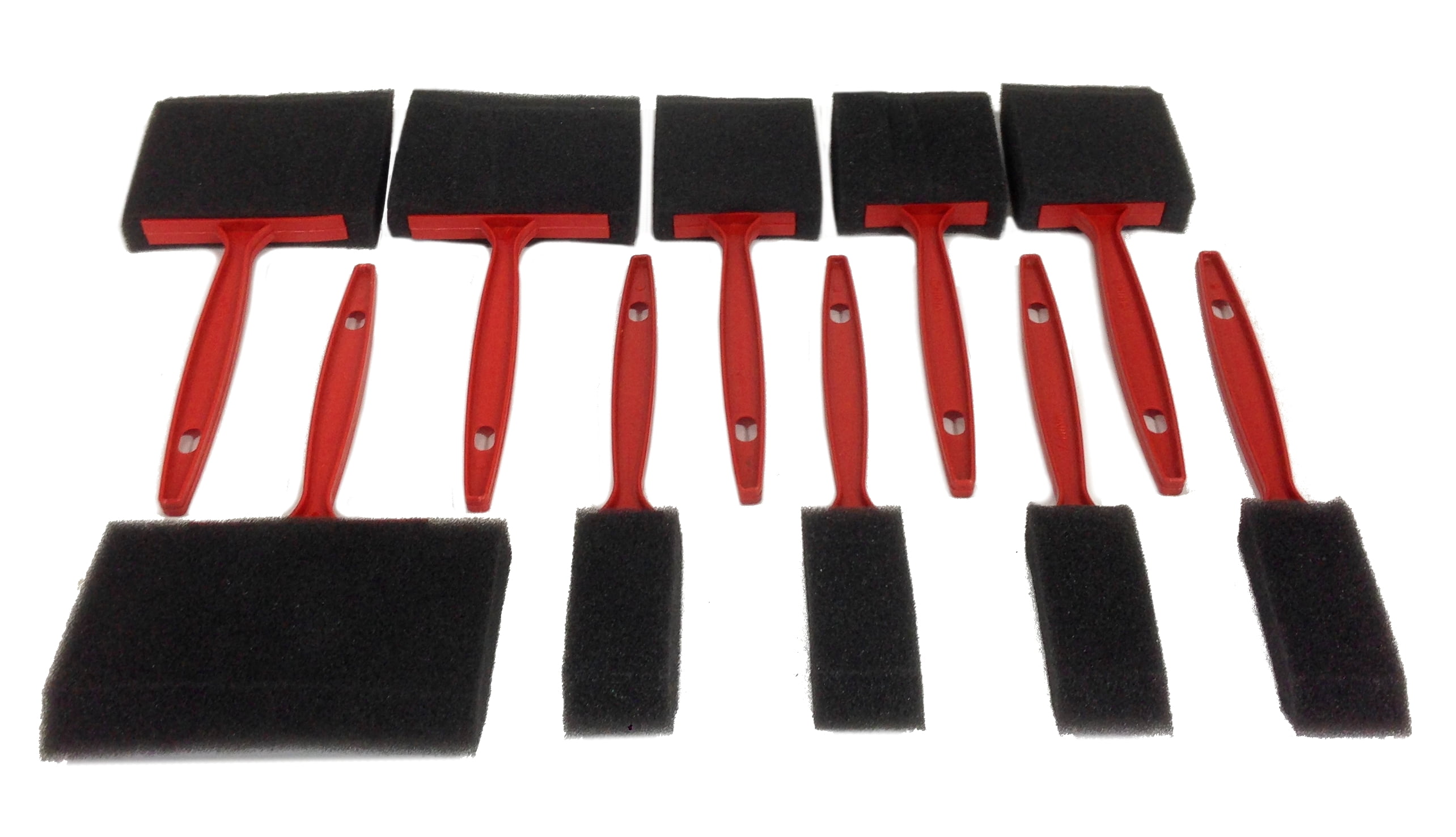 10 Pc Foam Sponge PAINT BRUSHES 4" 3" 2" 1" Paint Oil Stain Polyurethane Crafts