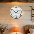 thumbnail image 7 of Retro Rustic Wall Clocks Battery Operated Silent Non Ticking,Country Round Wooden Clocks Farmhous Wall Decorations for Kitchen,Bathroom,Living Room,10 Inch, 7 of 7