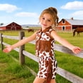 thumbnail image 2 of BOOMNY Toddler Girls Western Cowboy Dress Up 2 Peice Clothes Set for Girl Short Sleeve Tassel Vest Shorts Cozy Stage Performance Outfits, 2 of 9