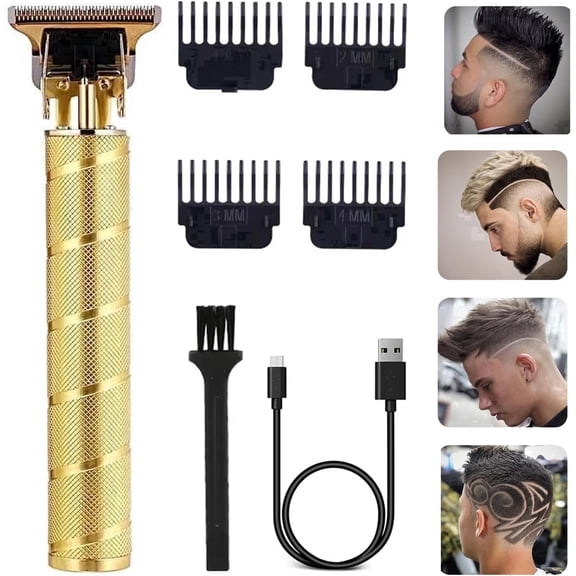 Obacre Professional T-Blade Trimmer for Men, Cordless Hair & Beard Clipper with Zero-Gap Precision Blade, LCD Display, USB-C Rechargeable Grooming Kit for Haircuts, Beard Lines and Barbershop Style
