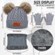 thumbnail image 2 of Kids Winter Warm Beanie Hat Scarf Gloves Set grey Thermal Knit Crochet Thick Fluffy Toddler Scarf Double Pom Pom Bobble Hat with Faux Fur for Girls Bo, 2 of 4