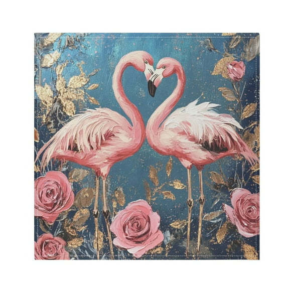 WOBOGO Raggedy Pink Flamingos Cloth Napkins 1 Piece Soft Elegant Touch Durable Absorbent Quick Drying for Elegant Dining