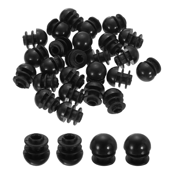 25Pack Round Chair Leg Caps, 1/2" (12mm) Plastic Plugs Insert, Tubing End Cap Insert Glide Protection for Table Chair Shelf Legs, Black