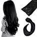 thumbnail image 3 of Ubetta Human Hair Extensions Clip in Jet Black Silky Straight Remy Hair Extensions Clip in Real Hair Weft Extensions 7 Pieces 70 Gram 18 Inch for Women, 3 of 5