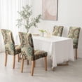 thumbnail image 4 of Beige Chair Covers Boho Floral Art Dining Chair Cover Modern Abstract Stretch Dining Chair Slipcover Removable Washable Kitchen Chair Cover Parson Chair Covers for Dining Room Set of 4, 4 of 6