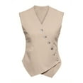 thumbnail image 4 of Button Up Asymmetrical Womens V Neck Hem Work Office Suit Vests Waistcoat Vest Sleeveless Blazers, 4 of 6