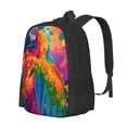 thumbnail image 1 of Disketp Colorful Parrot Jungle Dream A Mochila Minimalista de Gran Capacidad, Mochila de Viaje para Escuela, Trabajo o Uso Diario, 1 of 6