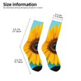 thumbnail image 2 of Rocae Golden Sunflower in Blue for Girls Boys Crew Socks,Children's Socks, Kids Socks, Toddler Socks: Daily Wear with Kids School Uniform, 2 of 5