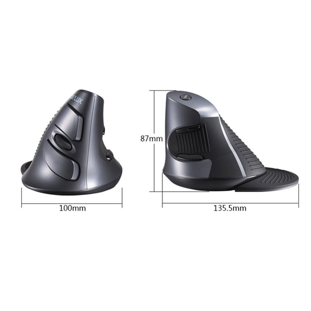Wireless Vertical Mouse Delux M618GX 2.4G Wireless Mouse Ergonomic Vertical Mouse 6 Buttons 800//1200//1600DPI Mice with Wrist Rest for Laptop PC