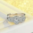 thumbnail image 2 of Retro Palace Chic Flower 1.8ct Engagement 925 Silver Women Wedding Ring Size 4-9, 2 of 4