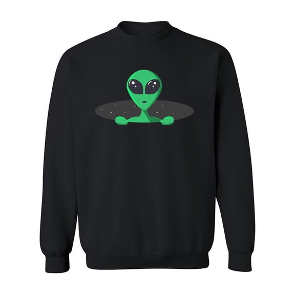 Cute Little Green Alien Sweatshirt Men -Image by Shutterstock, Male 5X-Large