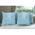 thumbnail image 6 of Ambesonne Modern Throw Pillow Cover 4 Pack, Glass with Water Marks, 24", Pale Blue White, 6 of 7