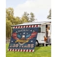 thumbnail image 4 of 4th of July RV Awning Sun Shade Screen 9'X7' 250 Anniversary Eagle Mesh Sunscreen Patriotic Stars American Flag Awning Shade Screen with Zipper UV Blocker Completed Kits for RV Motorhome Camper, 4 of 7