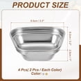 thumbnail image 2 of Uxcell Mini Stainless Steel Sauce Dish Seasoning Bowls Appetizer Plates Condiment Bowl for Salad Side Dishes Sushi Dipping Gold/Silver, 2 of 7