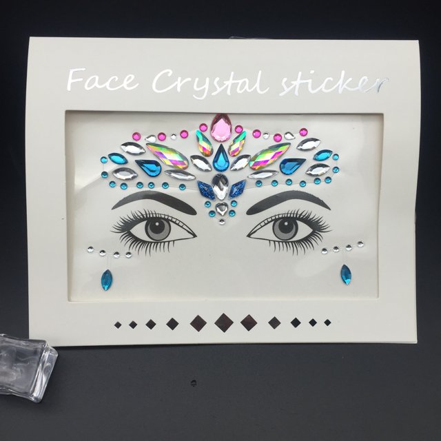 Adhesivo de resina con forma de diamante para la cara, protección del medio ambiente, adhesivo de cristal para la cara con forma de diamante para cejas