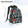 thumbnail image 4 of Vsdgher Colorful Mushrooms Print Unisex Large Capacity Bookbag Schoolbag Casual Daypack for High School/College/Teens/Travel/Work, 4 of 8