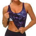 thumbnail image 3 of Fotbe Lilac Sujetador Deportivo Largo sin Aros para Mujer con Almohadillas y Soporte Medio, Transpirable y Absorbente, Camiseta Tipo Chaleco o Tank Top-Medium, 3 of 8