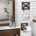 thumbnail image 4 of Autumn Alley Farmhouse Toilet Paper Holder and Towel Ring Holder with Bracket, Wall Mount, 2 Set - Farmhouse Wall Toilet Paper Holder and Bathroom Hand Towel Holder Wodden Decor, Brown, 4 of 8