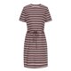 thumbnail image 4 of Puntoco Vestido De Mujer Con Cuello Redondo Y Cintura Ajustable, Vestido Midi A Rayas Con Bolsillos, Vestido De Manga Corta Con Cuello Redondo, Marrón L,Regalos Para Mujer Joven, 4 of 5
