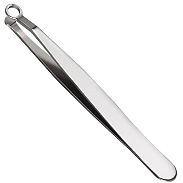 Pinzas universales para recortar el pelo de la nariz, recortador de cejas de acero inoxidable, punta redonda amigable, no necesita espejo, fácil corte, para narices