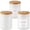 White, variant on Vase and Vessel Mini Glass Apothecary Jars with Bamboo Lids, Set of 3, 10 oz