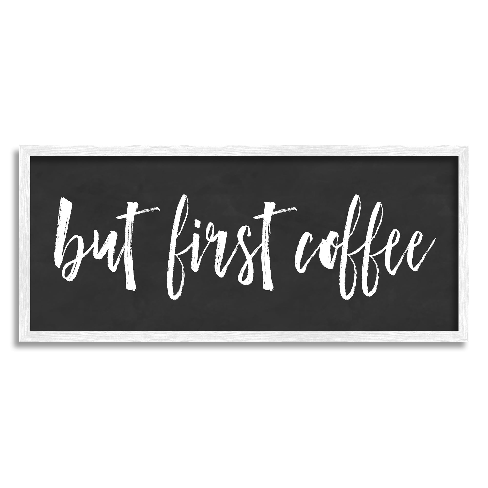Stupell Industries But First Coffee Calligraphy Script Kitchen Phrase Graphic Art White Framed Art Print Wall Art, Design by Lettered and Lined