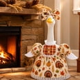 thumbnail image 5 of AYktou Fall Porch Geese Outfits, Farmhouse Lawn Goose Costume for 23 Inch Goose Statue, Thanksgiving Decor Porch Goose Dress Bow Headband, Fall Harvests Garden Goose Clothes Set for Yard Display, 5 of 8
